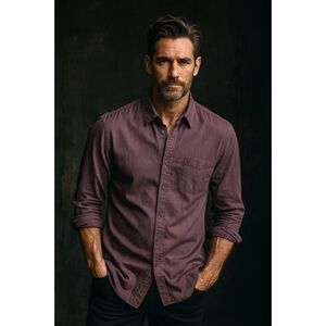 John Varvatos Star USA Purple Long Sleeve Button Up Shirt Top  Mens Size Large